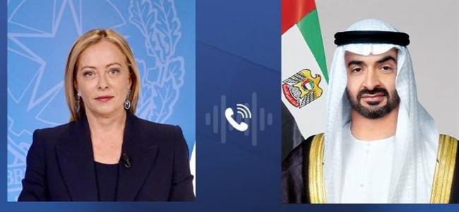 رئيس الإمارات يبحث هاتفيًا مع رئيسة وزراء إيطاليا تعزيز التعاون المشترك
