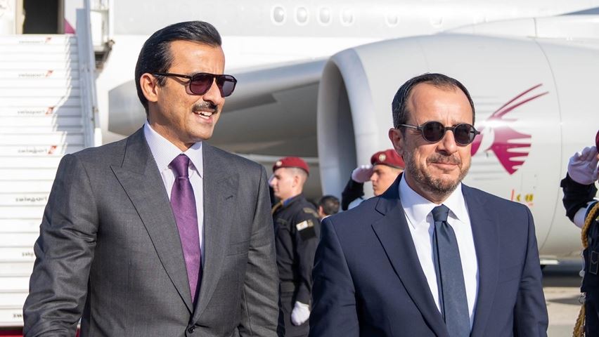 أمير قطر والرئيس القبرصي يبحثان تطورات الأوضاع في قطاع غزة