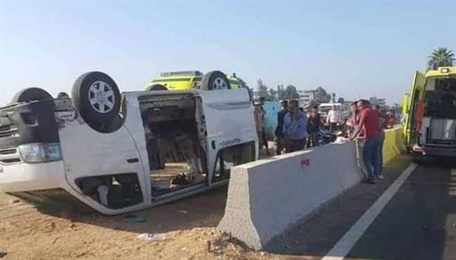 إصابة 5 أشخاص في حادث انقلاب سيارة ربع نقب بأسوان