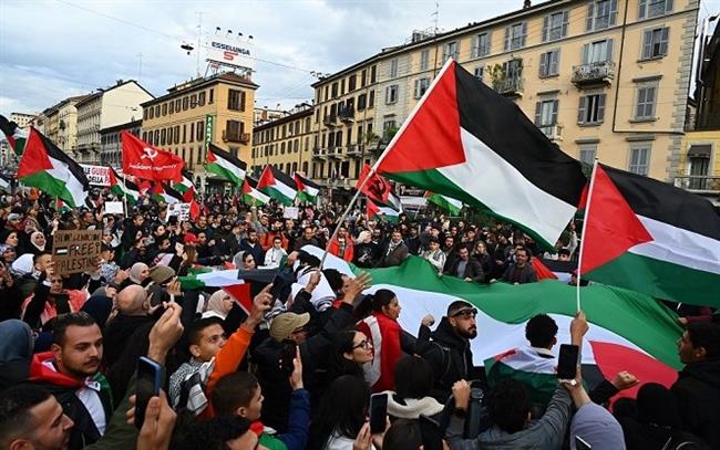 مظاهرات حاشدة بمدن وعواصم عالمية تنديدا بالعدوان الإسرائيلي على قطاع غزة