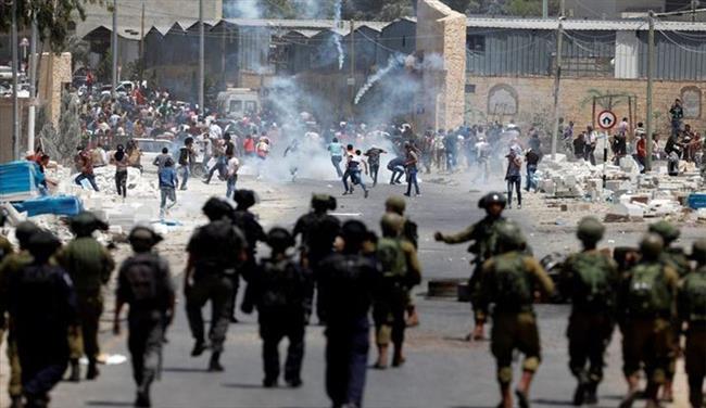 مواجهات بين الفلسطينيين وقوات الاحتلال الإسرائيلي جنوب شرق بيت لحم