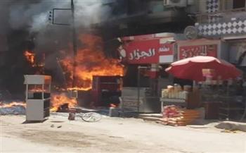 السيطرة على حريق اندلع داخل مطعم وكافيه بجنوب بنى سويف