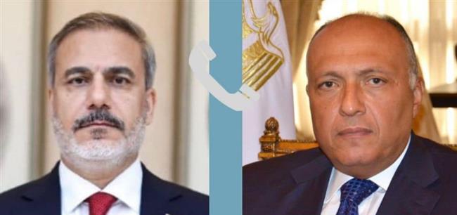 وزير الخارجية ونظيره التركي يؤكدان ضرورة التوصل لوقف إطلاق النار في غزة