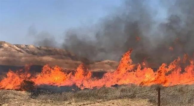 جيش الاحتلال يستدعي 6 طائرات و20 فرقة إطفاء لمعسكر عتصيون جنوب الضفة الغربية 