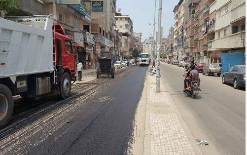 تجديد ورصف الشارع الحربي بدمياط