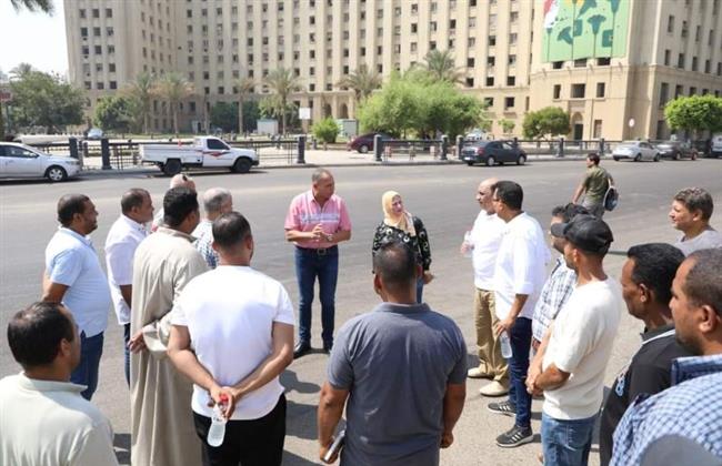 محافظ القاهرة يوجه هيئة النظافة بزيادة المسطحات الخضراء بميدان التحرير