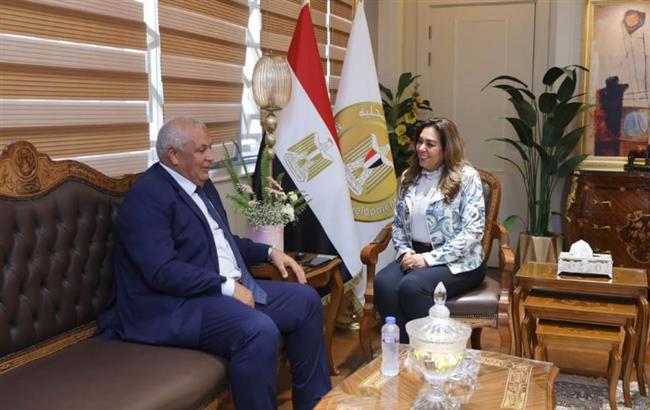 وزيرة التنمية المحلية تتابع مع محافظ الوادي الجديد تطورات الملفات التنموية والخدمية