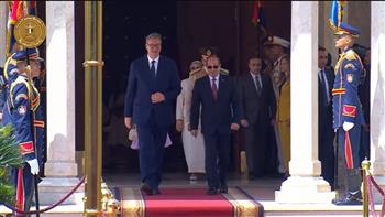   الرئيس السيسي يستقبل رئيس صربيا ألكسندر فوتشيتش بقصر الاتحادية 
