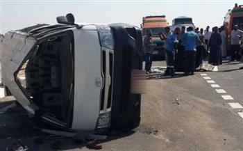   إصابة 12 شخصا فى حادث انقلاب سيارة ميكروباص بالمنيا