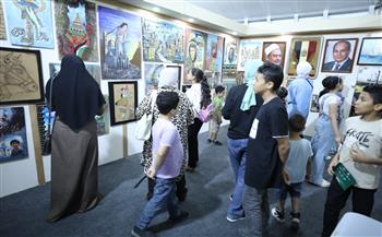 20 لوحة فنية بـ جناح الأزهر في معرض الإسكندرية للكتاب تظهر جرائم الاحتلال
