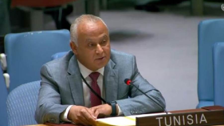 تونس تطالب مجلس الأمن بالوقف الفوري لجرائم الحرب والإبادة ضد الشعب الفلسطيني