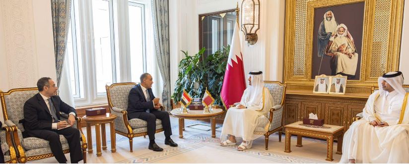 وزير الخارجية يبحث مع نظيره القطري زيادة التبادل التجاري