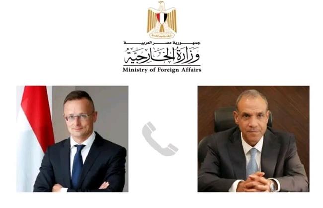 وزير الخارجية والهجرة يتلقى اتصالاً هاتفيًا من نظيره المجري