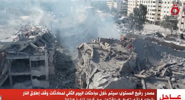 مصدر رفيع المستوى:  مباحثات اليوم الثاني لمحادثات وقف إطلاق النار بقطاع غزة تشهد استكمال المناقشات 