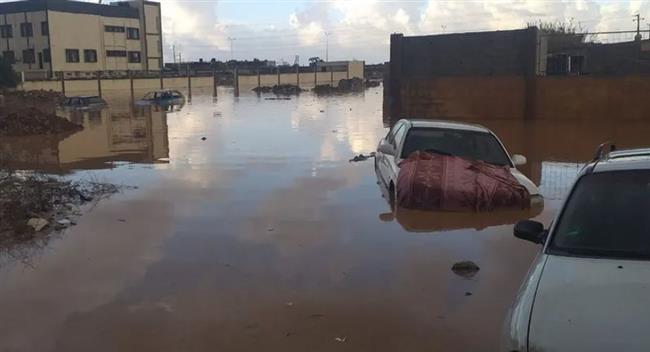 آثار السيول في جنوب ليبيا