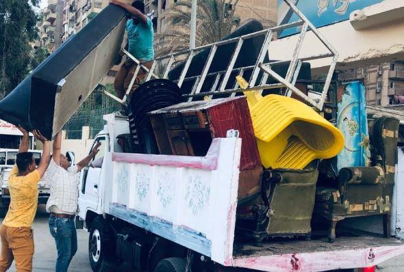 البحيرة .. حملة لإزالة الإشغالات من الشوارع الرئيسية بمركز رشيد