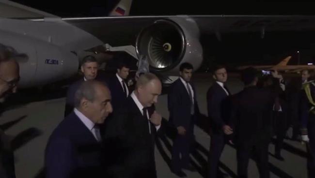 الرئيس الروسي فلاديمير بوتين يصل إلى أذربيجان