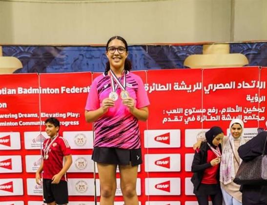 نور فكري تتوج بـ4 ميداليات ذهب في بطولة التحدي للريشة الطائرة