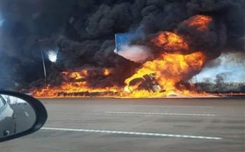   حريق هائل بـ الطريق الدولي الساحلي بـ الإسكندرية