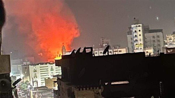 نشوب حريق في مطرانية بني سويف.. والحماية المدنية تحاول السيطرة عليه