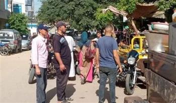 تخليص محيط مستشفى التأمين الصحي النموذجي  ببنها  من الإشغالات 