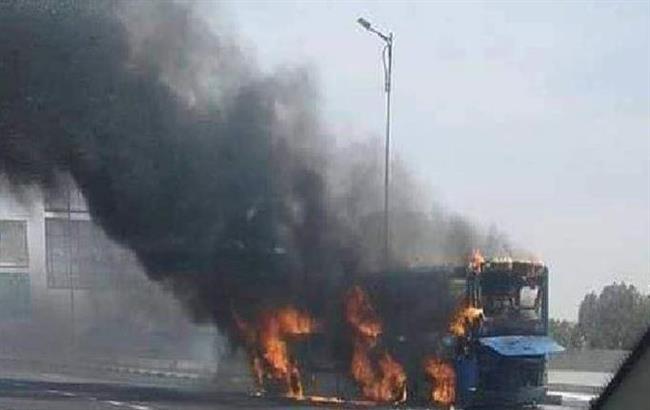 نشوب حريق فى أتوبيس بمنطقة كيما أسوان دون إصابات