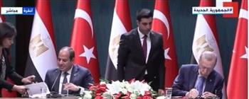   السيسي وأردوغان يوقعان على البيان المشترك لاجتماع مجلس التعاون الاستراتيجي