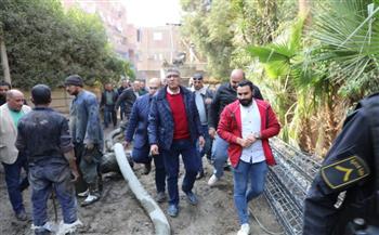  محافظ الجيزة يتفقد أعمال اصلاح الهبوط الأرضي بمدن ابو النمرس و الحوامدية 