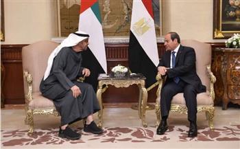 السيسي ورئيس الإمارات يرحبان بإعلان وقف إطلاق النار فى غزة