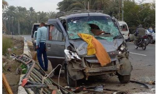 مصرع 5 أشخاص وإصابة 15 آخرين في حادث مروع بالمنيا