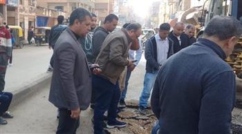   البدء في إصلاح هبوط أرضي بشارع 23 يوليو بسيون بالغربية