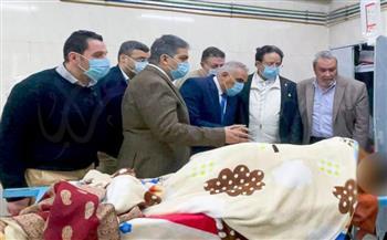   القائم بعمل رئيس جامعة طنطا يتفقد حالة مصابي حادث طريق طنطا-قطور