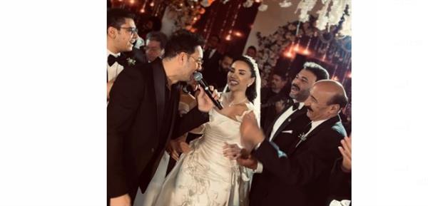 مصطفى قمر يشعل حفل زفاف مي فاروق ومحمد العمروسي