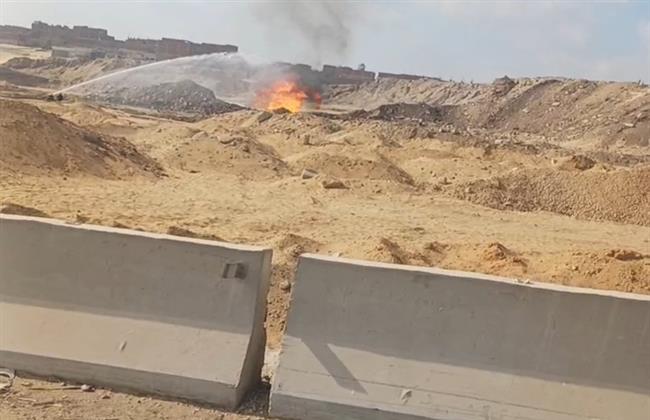الحماية المدنية تواصل عملية إطفاء وتبريد حريق خط أنابيب البترول بالخانكة 