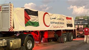   بدء تحرك شاحنات المساعدات الإنسانية من مصر إلى غزة