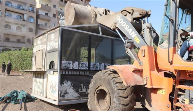 القليوبية تزيل الإشغالات والتعديات بموقف بنها