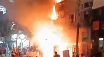   إصابة عامل في حريق مطعم بشربين