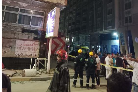 انقاذ 3 مصابين نتيجة انهيار أجزاء من عقار بالعصافرة في الإسكندرية