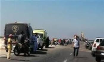إصابة شخص صدمته سيارة أثناء عبوره الطريق فى المنيب