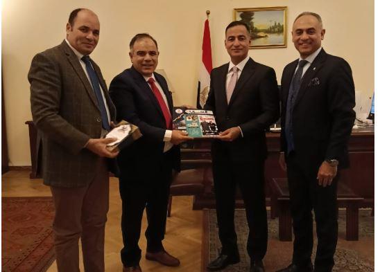 وفد مؤسسة رسالة العالمية يلتقي السفير المصري في روسيا الاتحادية