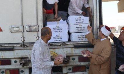 بنى سويف تتسلم 2 طن من لحوم صكوك الأوقاف لتوزيعها على الأسر الأولى بالرعاية
