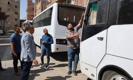 نائب محافظ المنيا يتفقد مشروع النقل الجماعي لمتابعة أعمال الصيانة