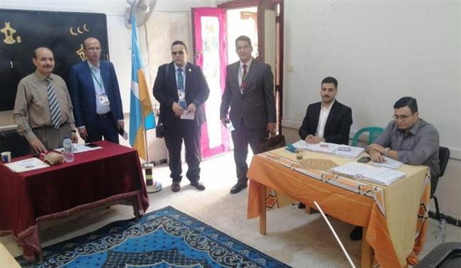 وفد أجنبي من المنظمة العربية لحقوق الإنسان يزور اللجان الانتخابية بالإسكندرية