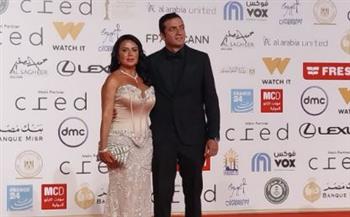   رانيا يوسف بصحبة زوجها في مهرجان القاهرة السينمائي