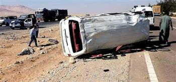   انقلاب ميكروباص جنوب بورسعيد يُصاب فيه 13 شخصًا