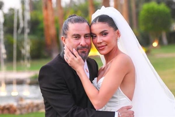 اللقطات الأولى من زفاف هادي الباجوري وهايدي خالد