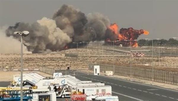 سقوط مقاتلة خلال عرض جوي في معرض دبي للطيران