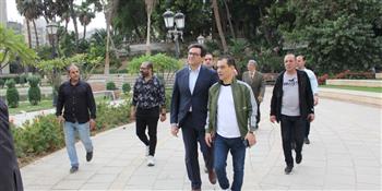   وزير الثقافة يتفقد مشروع إعادة إحياء حديقة الأزبكية التراثية 