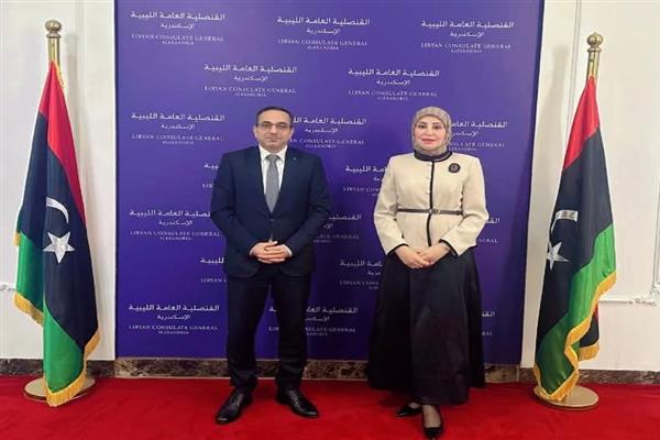 القنصل العام لدولة فلسطين محمد شقورة يزور قنصل عام دولة ليبيا بالإسكندرية