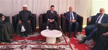   أمين (البحوث الإسلامية) ومساعده للدعوة يشاركان في وضع حجر أساس مسجد شهداء القضاة